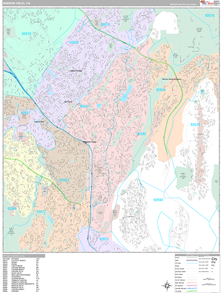 Mission Viejo Map Premium Style
